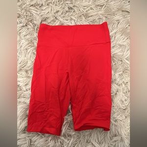Red biker shorts